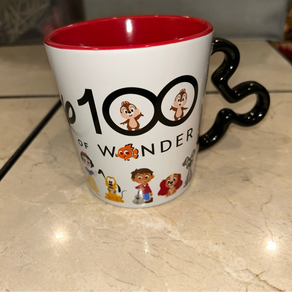 Disney Kids Mug with Characters - Red, Black, and White